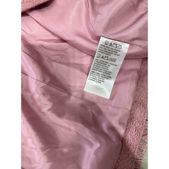QVC Dennis Basso Textured Jacket with Goldtone Chain Detail NWT Rose Size 12 (L) - Picture 8 of 11